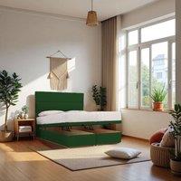 Knight Sleep York End Opening Ottoman & Orthopaedic Mattress + 24 Headboard in Emerald | Size: Small Double