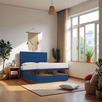 Knight Sleep York End Opening Ottoman & Orthopaedic Mattress + 24 Headboard in Navy | Size: Small Double
