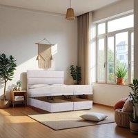 Knight Sleep York End Opening Ottoman & Orthopaedic Mattress + 24 Headboard in Cream | Size: Small Double
