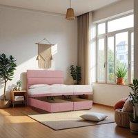 Knight Sleep York End Opening Ottoman & Orthopaedic Mattress + 24 Headboard in Pink | Size: Super King