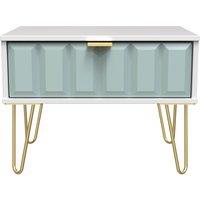 Ready Assembled 2 U Metro 1 Drawer Wide Side Table (Ready Assembled) in Duck Egg Blue