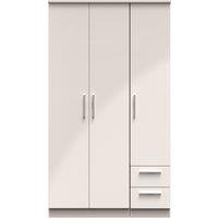 Ready Assembled 2 U Windsor Tall Triple Plain + Drawer Wardrobe (Ready Assembled) in Taupe