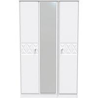 Ready Assembled 2 U Memphis Tall Triple Mirror Wardrobe (Ready Assembled) in White