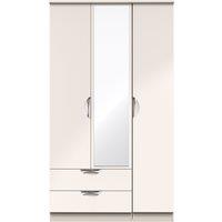 Ready Assembled 2 U Holborn Triple Mirror Wardrobe with 2 Drawers (Ready Assembled) in Taupe