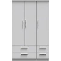 Ready Assembled 2 U Windsor Triple 2 Drawer + Drawer Wardrobe (Ready Assembled) in Mid Grey