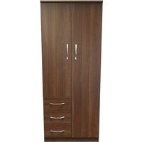 Ready Assembled 2 U Hampshire Double Combi Wardrobe (Ready Assembled) in Walnut