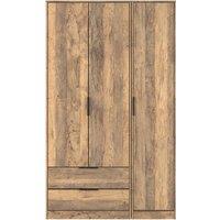 Ready Assembled 2 U Fuji Triple Wardrobe with 2 Drawers (Ready Assembled) in Dark Brown