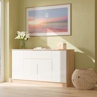 Ready Assembled 2 U Lucca 4 Door 1 Drawer Wide Unit (Ready Assembled) in Light Oak