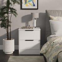 Ready Assembled 2 U Denver 2 Drawer Bedside Cabinet (Ready Assembled) in White