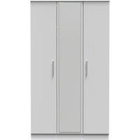 Ready Assembled 2 U Trent Tall Triple Mirror Wardrobe (Ready Assembled) in Mid Grey