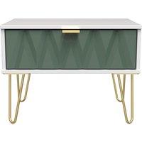Ready Assembled 2 U Dallas 1 Drawer Wide Side Table (Ready Assembled) in Green