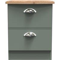 Ready Assembled 2 U Albert 2 Drawer Bedside Cabinet (Ready Assembled) in Pale Green