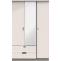 Ready Assembled 2 U Holborn Triple 2 Drawer Mirrored Wardrobe (Ready Assembled) in Taupe