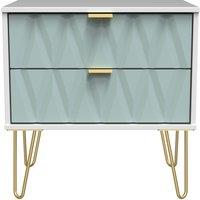 Ready Assembled 2 U Dallas 2 Drawer Side Table (Ready Assembled) in Duck Egg Blue