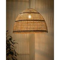 Dibor Traditional Seagrass Stripe Easy Fit Decor Ceiling Shade H41 x D60cm in Beige