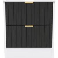 Ready Assembled 2 U Denver 2 Drawer Bedside Cabinet (Ready Assembled) in Black