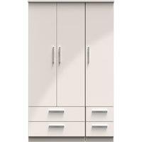 Ready Assembled 2 U Windsor Triple 2 Drawer + Drawer Wardrobe (Ready Assembled) in Taupe
