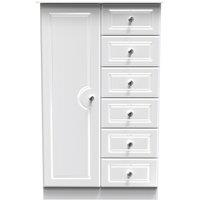 Ready Assembled 2 U Stratford 1 Door 5 Drawer Childrens Wardrobe (Ready Assembled) in White