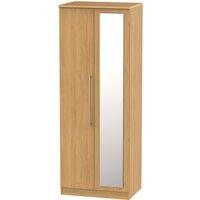Ready Assembled 2 U Carlton Tall 2 Door Mirrored Wardrobe (Ready Assembled) in Natural