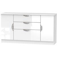 Ready Assembled 2 U Holborn Wide 2 Door 3 Drawer Unit (Ready Assembled) in White