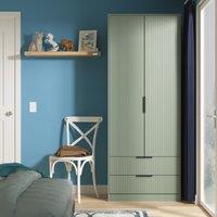 Ready Assembled 2 U Denver 2 Door 2 Drawer Wardrobe (Ready Assembled) in Pale Green