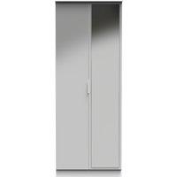 Ready Assembled 2 U Dover 2 Door Mirrored Wardrobe (Ready Assembled) in Mid Grey