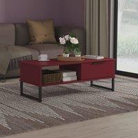 Ready Assembled 2 U Fuji 1 Drawer Coffee Table (Ready Assembled) in Dark Red