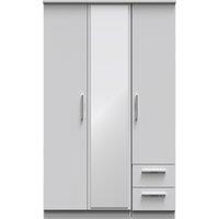 Ready Assembled 2 U Windsor Triple Mirror + Drawer Wardrobe (Ready Assembled) in Mid Grey