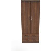 Ready Assembled 2 U Hampshire 2 Door 2 Drawer Wardrobe (Ready Assembled) in Walnut