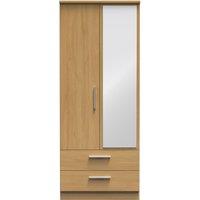 Ready Assembled 2 U Windsor 2 Door 2 Drawer Mirrored Wardrobe (Ready Assembled) in Light Brown