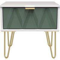 Ready Assembled 2 U Dallas 1 Drawer Bedside (Ready Assembled) in Green
