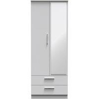Ready Assembled 2 U Windsor Tall 2 Door 2drw Mirrored Wardrobe (Ready Assembled) in Mid Grey
