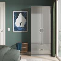 Ready Assembled 2 U Holborn 2 Door 2 Drawer Wardrobe (Ready Assembled) in Mid Grey