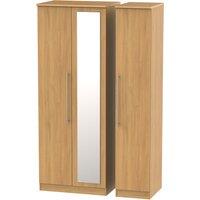 Ready Assembled 2 U Carlton Tall Triple Mirror Wardrobe (Ready Assembled) in Natural