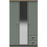 Ready Assembled 2 U Albert Triple Mirror + Drawer Wardrobe (Ready Assembled) in Pale Green