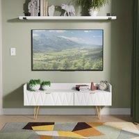 Ready Assembled 2 U Dallas 2 Drawer Coffee TV Unit (Ready Assembled) in White