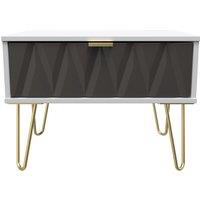 Ready Assembled 2 U Dallas 1 Drawer Wide Side Table (Ready Assembled) in Dark Grey