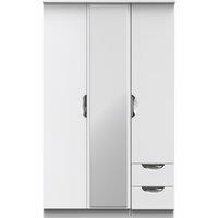 Ready Assembled 2 U Holborn Triple Mirror + Drawer Wardrobe (Ready Assembled) in White