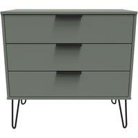 Ready Assembled 2 U Fuji 3 Drawer Chest (Ready Assembled) in Pale Green