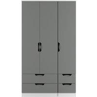 Ready Assembled 2 U Holborn Tall Triple 2 Drawer + Drawer Wardrobe (Ready Assembled) in Dark Grey