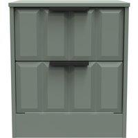 Ready Assembled 2 U Seattle 2 Drawer Bedside Cabinet (Ready Assembled) in Pale Green