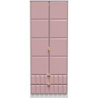 Ready Assembled 2 U Metro 2 Door 2 Drawer Wardrobe (Ready Assembled) in Dusty Pink