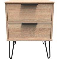 Ready Assembled 2 U Fuji 2 Drawer Bedside Cabinet (Ready Assembled) in Light Oak