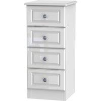 Ready Assembled 2 U Stirling 4 Drawer Tall Bedside (Ready Assembled) in White