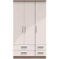 Ready Assembled 2 U Windsor Tall Triple 2 Drawer + Drawer Wardrobe (Ready Assembled) in Beige