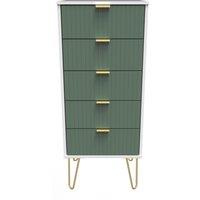 Ready Assembled 2 U Bexley 5 Drawer Tall Bedside (Ready Assembled) in Green