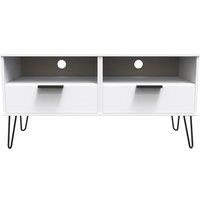 Ready Assembled 2 U Fuji TV Unit with legs (Ready Assembled) in White