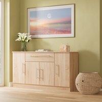 Ready Assembled 2 U Carlton 4 Door 1 Drawer Wide Unit (Ready Assembled) in Light Oak