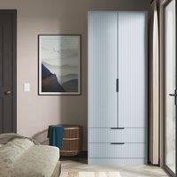 Ready Assembled 2 U Menai 2 Door 2 Drawer Wardrobe (Ready Assembled) in Light Blue
