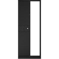 Ready Assembled 2 U Memphis Tall 2 Door Mirrored Wardrobe (Ready Assembled) in True Black
